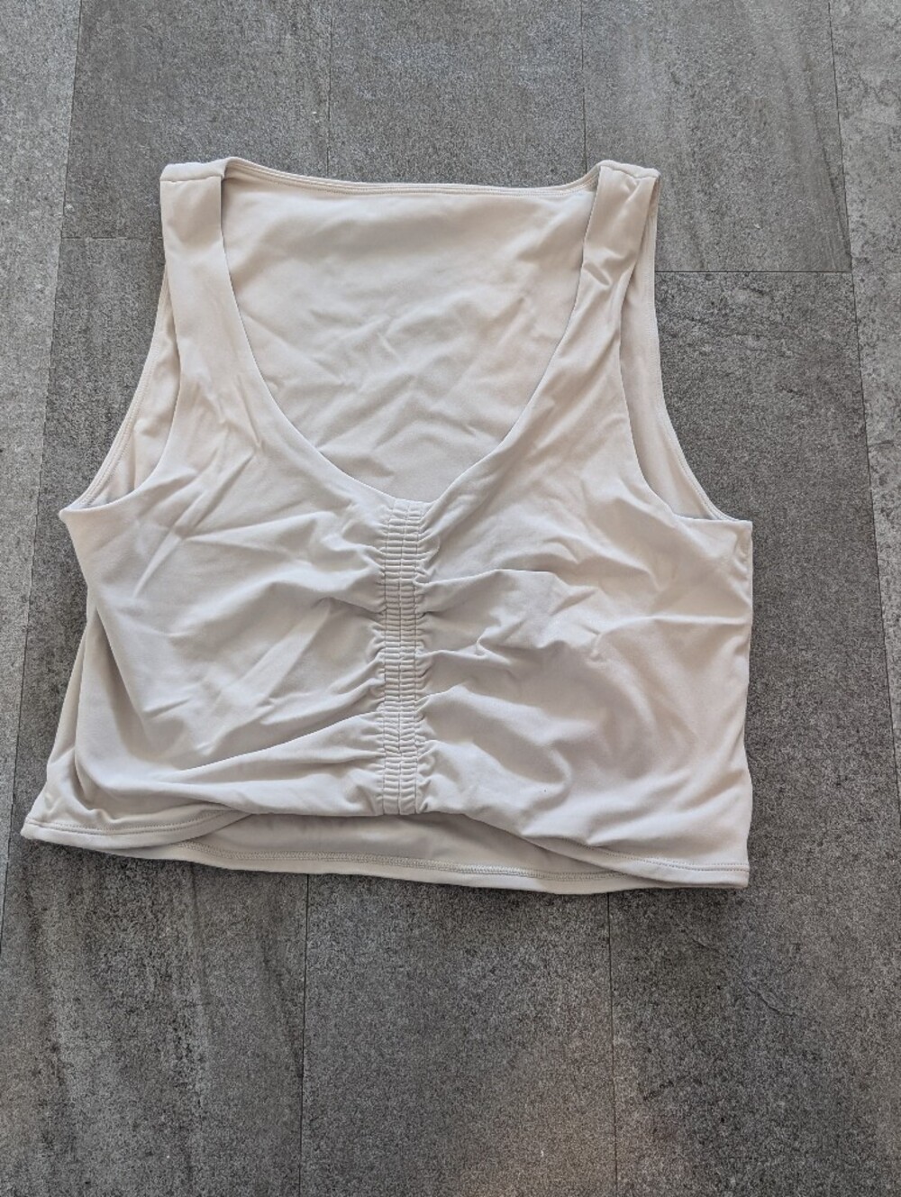 LSKD Liberty Ruched Tank - Shale Beige